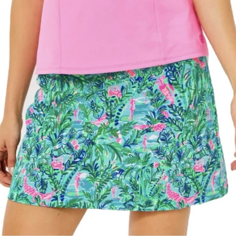 Lilly Pulitzer Tropical Print Skort - Green and Pink